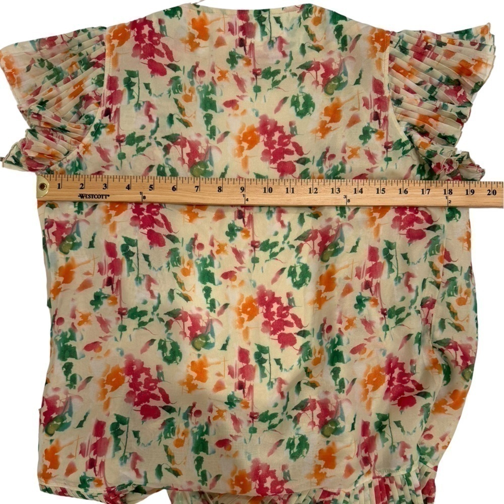 DIANE VON FURSTENBERG True Wrap Floral Top Size 4 VGUC - Picture 5 of 6